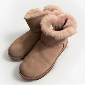 UGG Classic Bling Mini Pink Crystal Shearling Lined Boots Women’s Size 7
